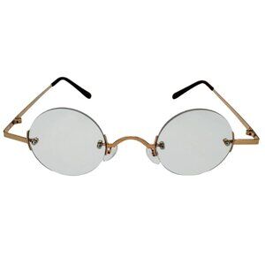 6020 | Gold Small Rimless Lens Clear Lens Glasses